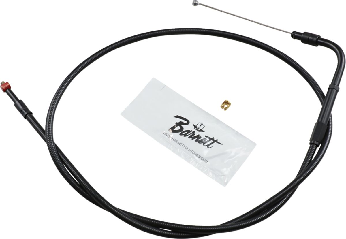 THROTTLE CABLE STEALTH-BLACK-ON-BLACK OVERSIZE +3"(76MM)