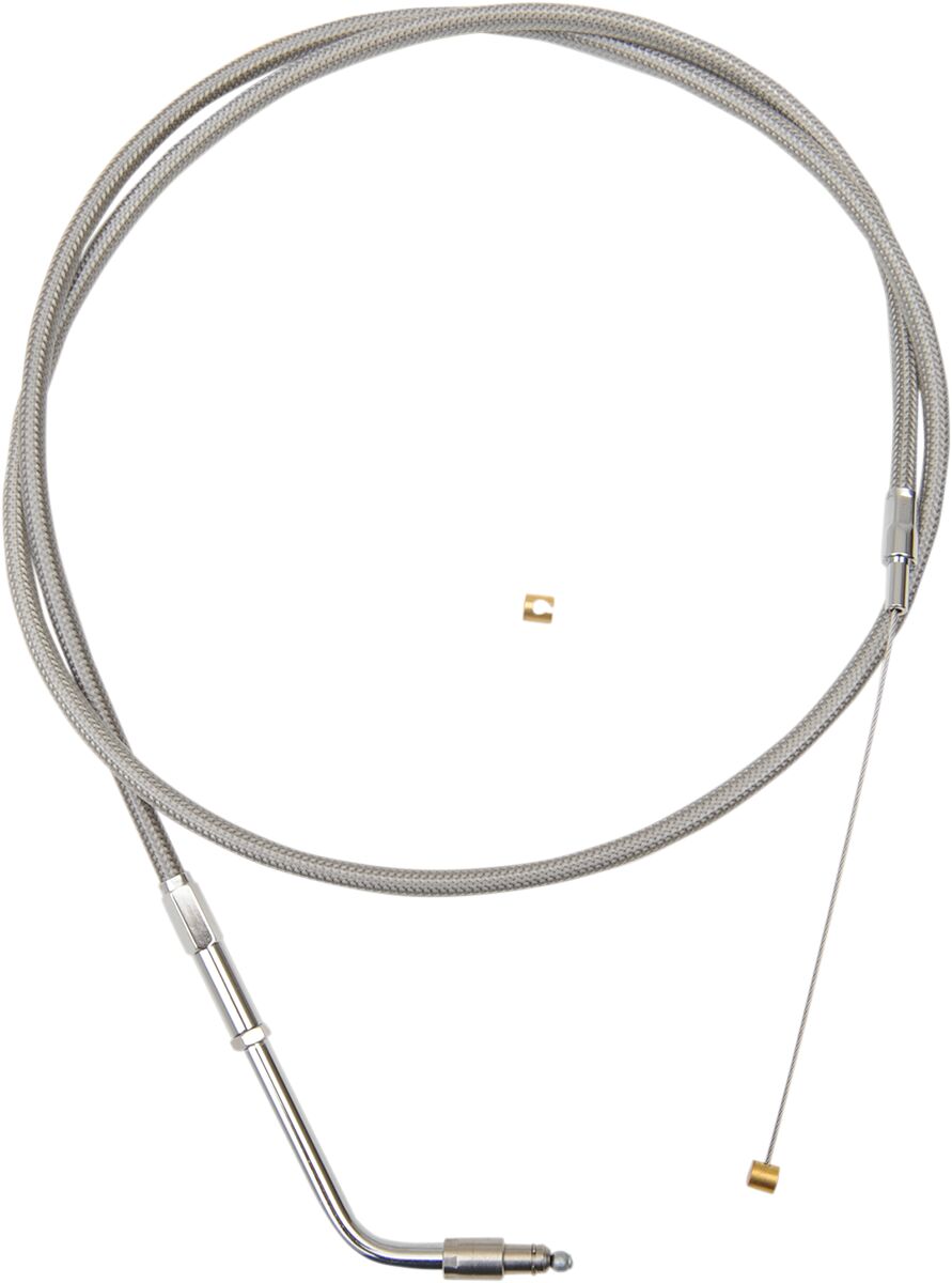THROTTLE CABLE STAINLESS BRAIDED FOR 15"-17" APE HANGERS