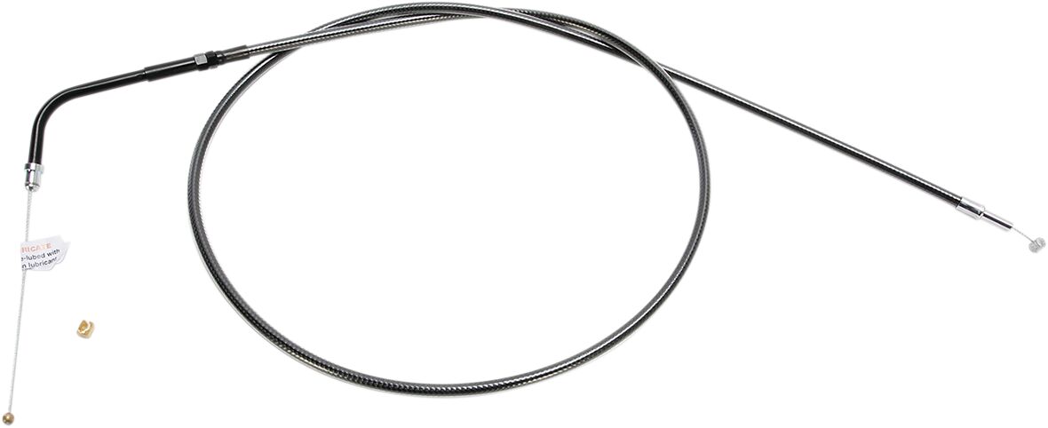 THROTTLE CABLE ALT-LENGTH SMOOTH BLACK PEARL CHROME BLACK/CLEAR
