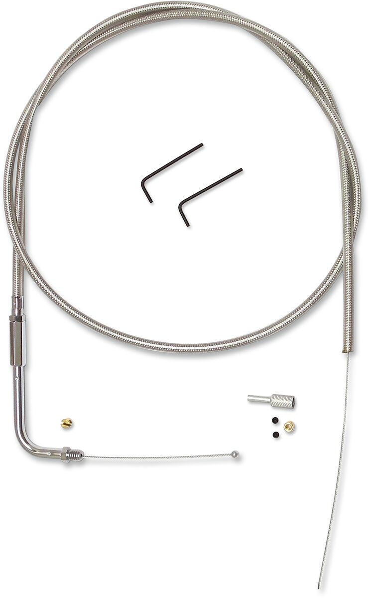 THROTTLE CABLE BUILD YOUR OWN (BYO) STAINLESS STEEL CHROME