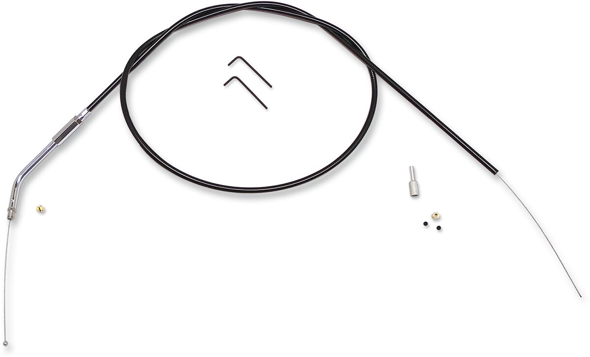 THROTTLE CABLE BUILD YOUR OWN (BYO) BLACK VINYL W/BLACK CHROME FITTINGS