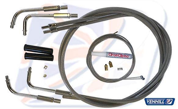 HD THROTTLE CABLE KIT BRAIDED.