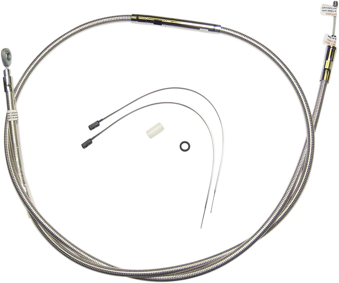 CLUTCH CABLE BRAIDED TWO-PIECE STAINLESS POLISHED NATURE