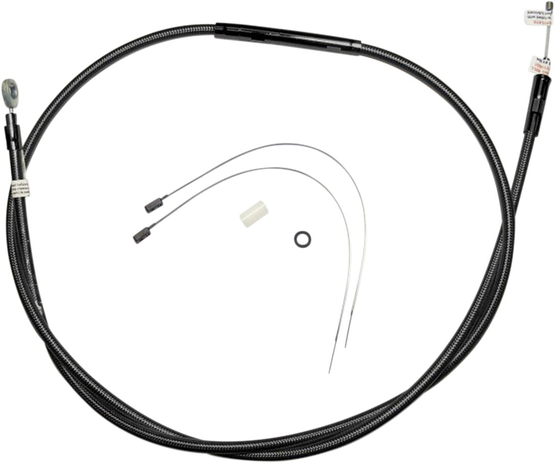 CLUTCH CABLE ALT-LENGTH TWO-PIECE BLACK PEARL CHROME BLACK/CLEAR