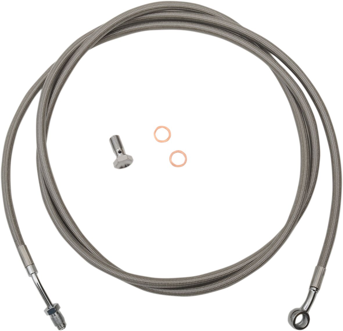 BRAIDED STAINLESS CLUTCH LINE FOR 12"-14" APES / NATURAL-BRAIDED / STAINLESS STEEL