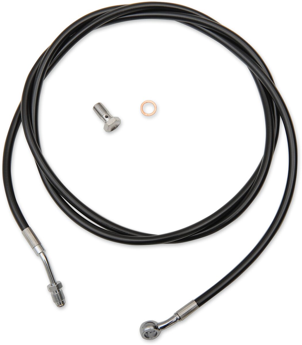 BLACK VINYL/STAINLESS CLUTCH LINE FOR 12"-14" APES / BLACK/ STAINLESS STEEL