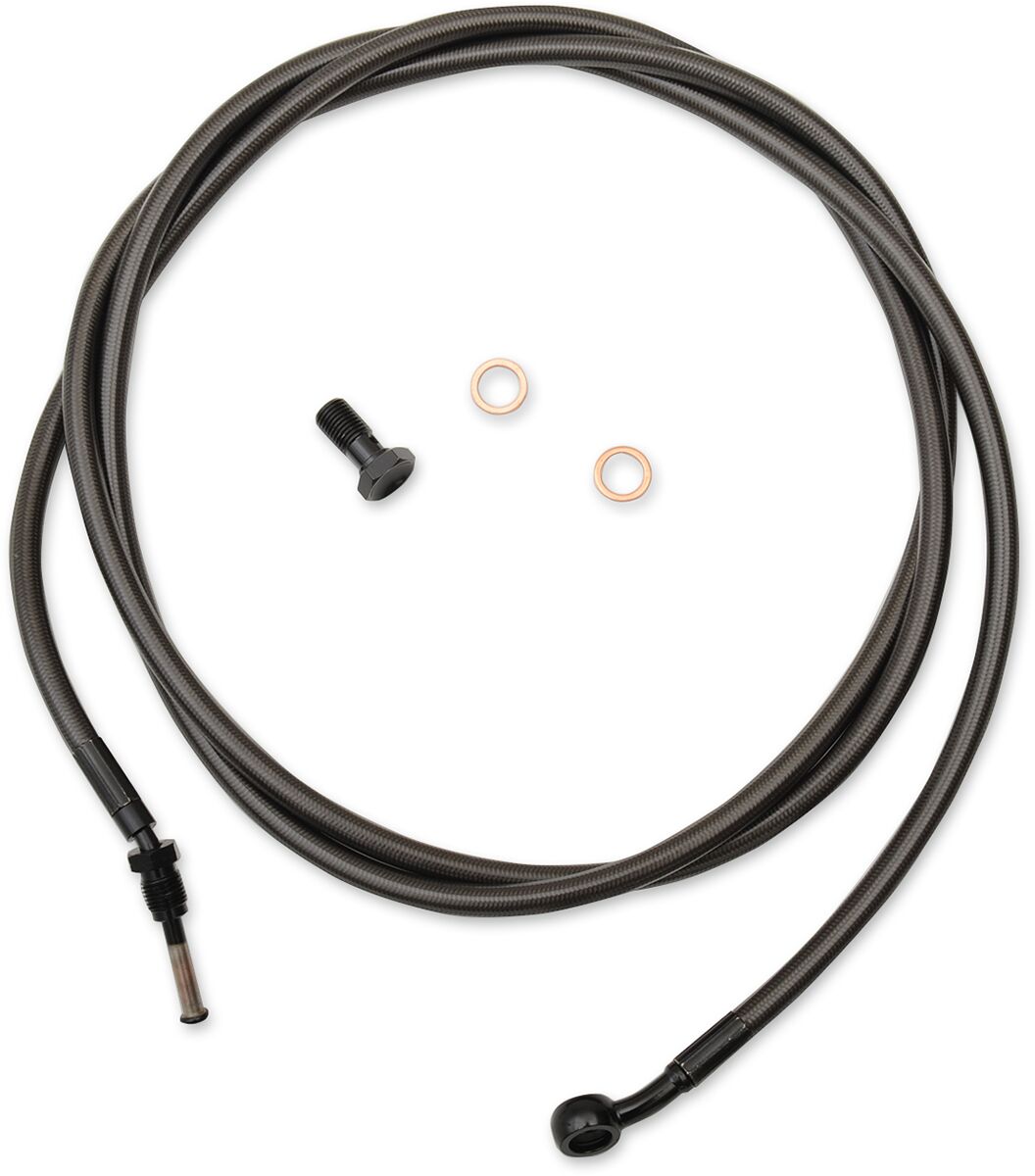 MIDNIGHT BRAIDED CLUTCH LINE FOR 15"-17" APES / BLACK-BRAIDED / STAINLESS STEEL