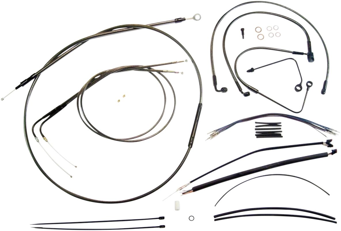 CONTROL CABLE KIT SOFTAIL CHROME BLACK