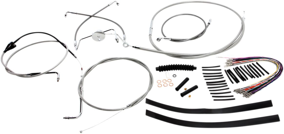 CONTROL CABLE KIT HANDLEBAR XR OE STYLE NON-ABS STAINLESS STEEL
