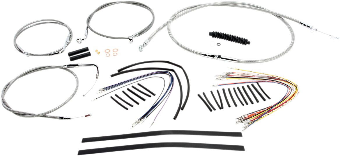 CONTROL CABLE KIT HANDLEBAR XR OE STYLE NON-ABS STAINLESS STEEL