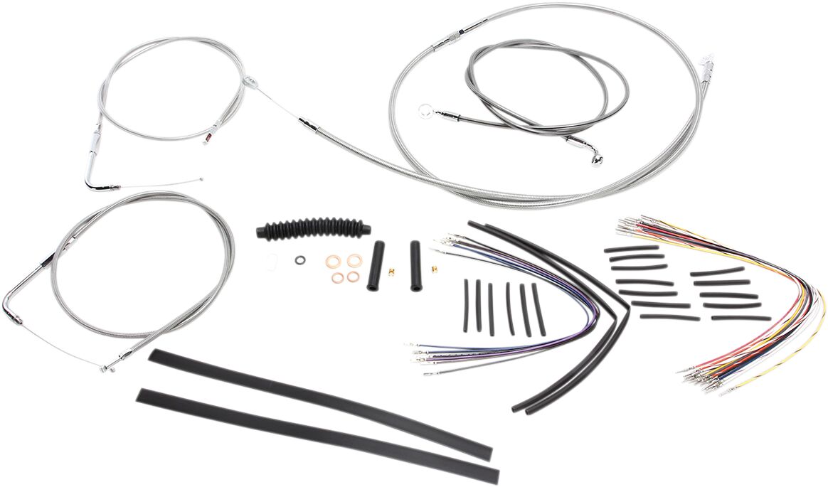 CONTROL CABLE KIT HANDLEBAR XR OE STYLE NON-ABS STAINLESS STEEL