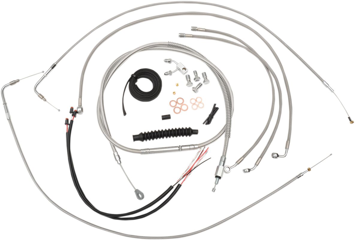 COMPLETE CABLE KIT FOR 12-14 APE HANGERS STAINLESS BRAIDED STEEL NATURAL