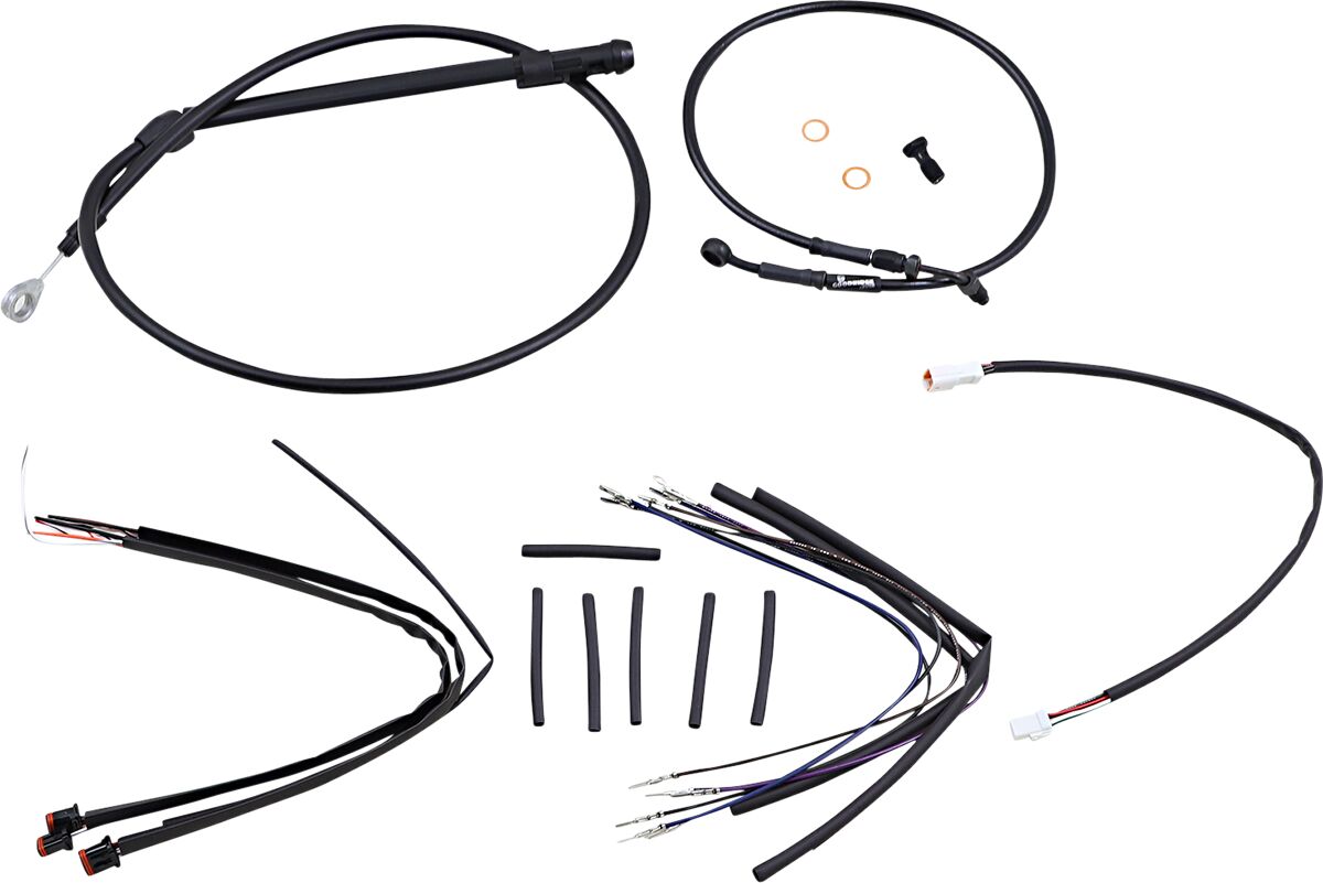 Black Vinyl Jail Bar Cable Kit For 12" Handlebars
