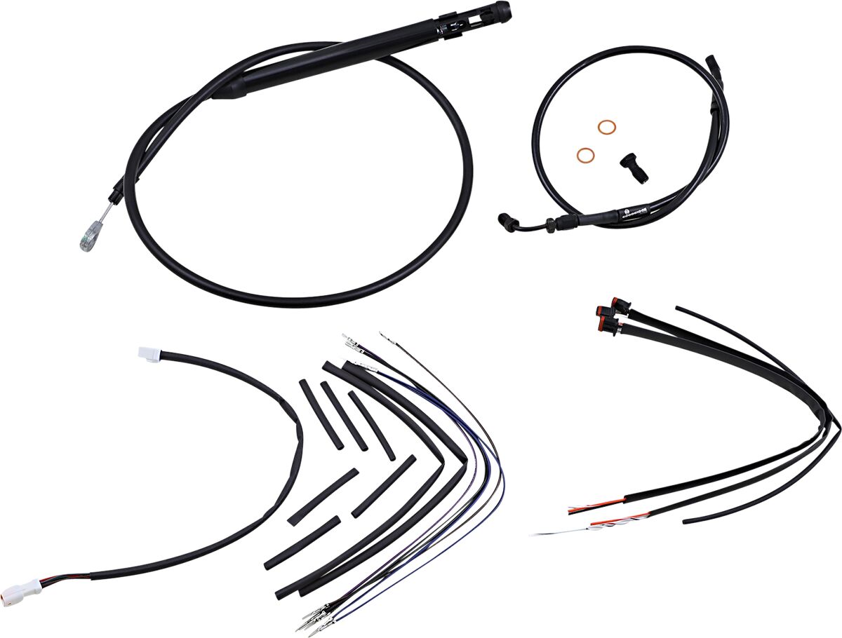 Black Vinyl Jail Bar Cable Kit For 14" Handlebars