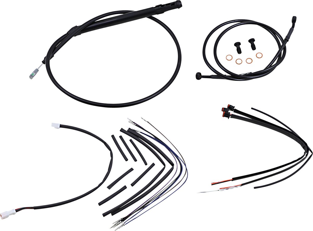 Black Vinyl Jail Bar Cable Kit For 14" Handlebars