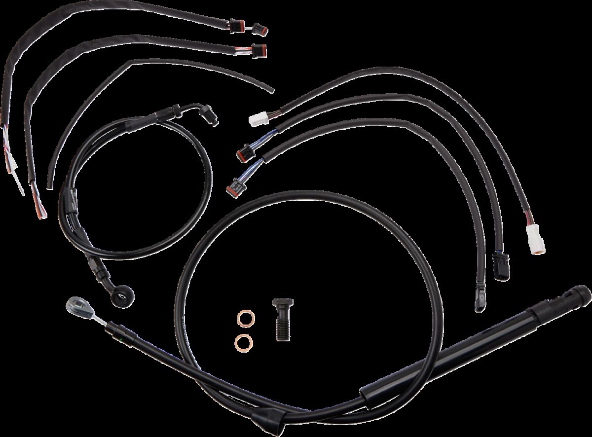 Black Vinyl Jail Bar Cable Kit For 14" Handlebars