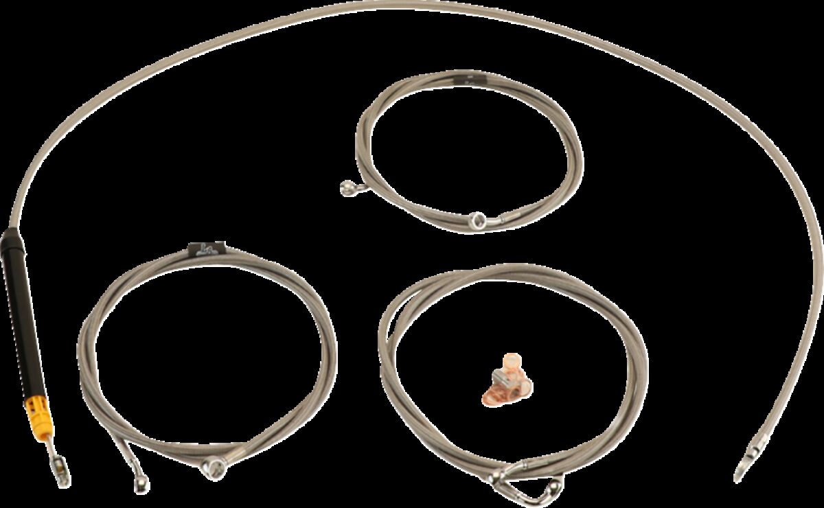 Handlebar Cable/Brake Line Kit  - Stock  Ape Hanger Handlebars - Stainless Steel