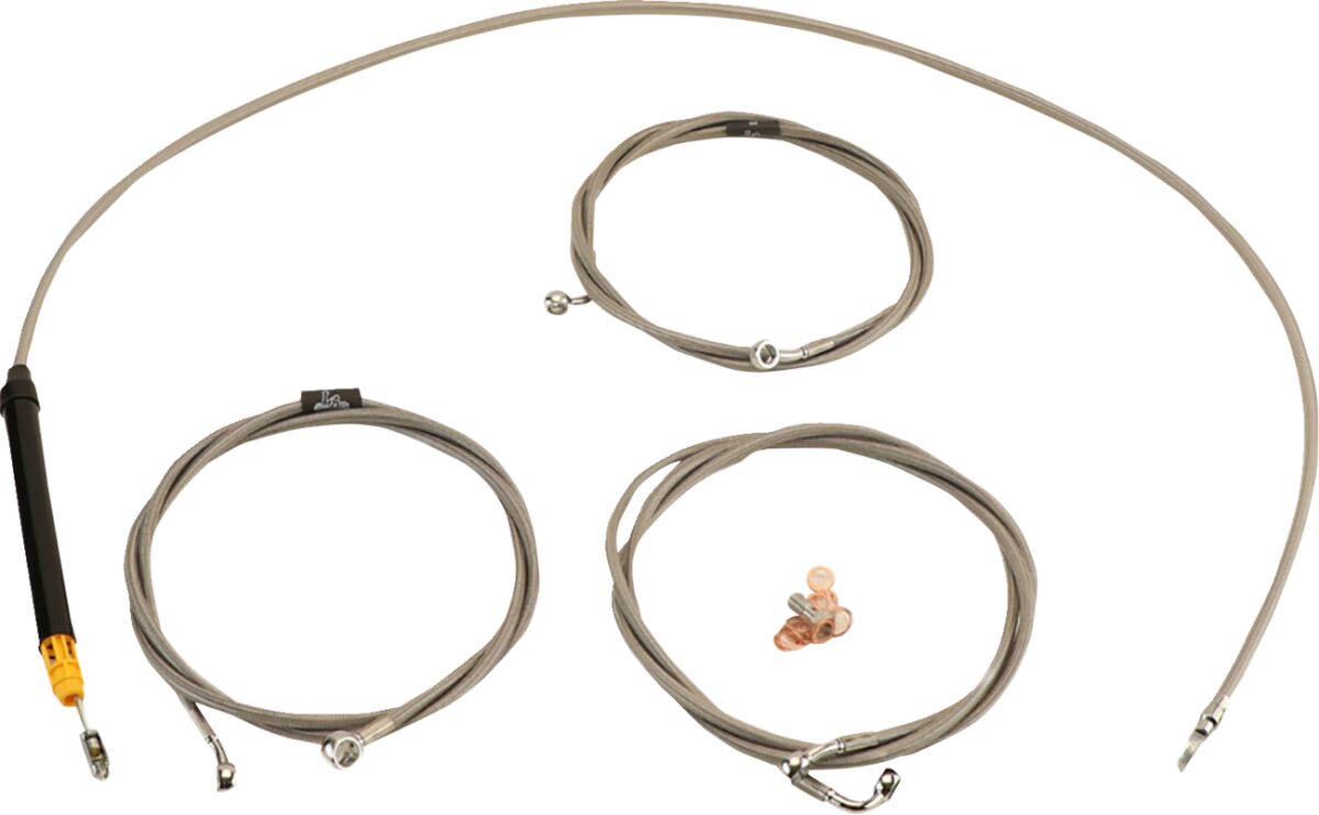 Handlebar Cable/Brake Line Kit  - 12" - 14" Ape Hanger Handlebars - Stainless Steel