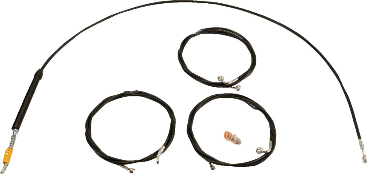 Handlebar Cable/Brake Line Kit - 12" - 14" Ape Hanger Handlebars - Black Vinyl