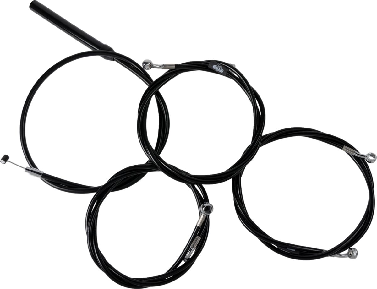 Handlebar Cable/Brake Line Kit - Complete - Stock Handlebars - Black Vinyl