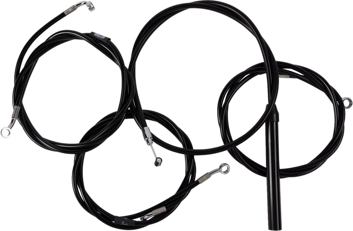 Handlebar Cable/Brake Line Kit - Complete - 12" - 14" Handlebars - Black Vinyl