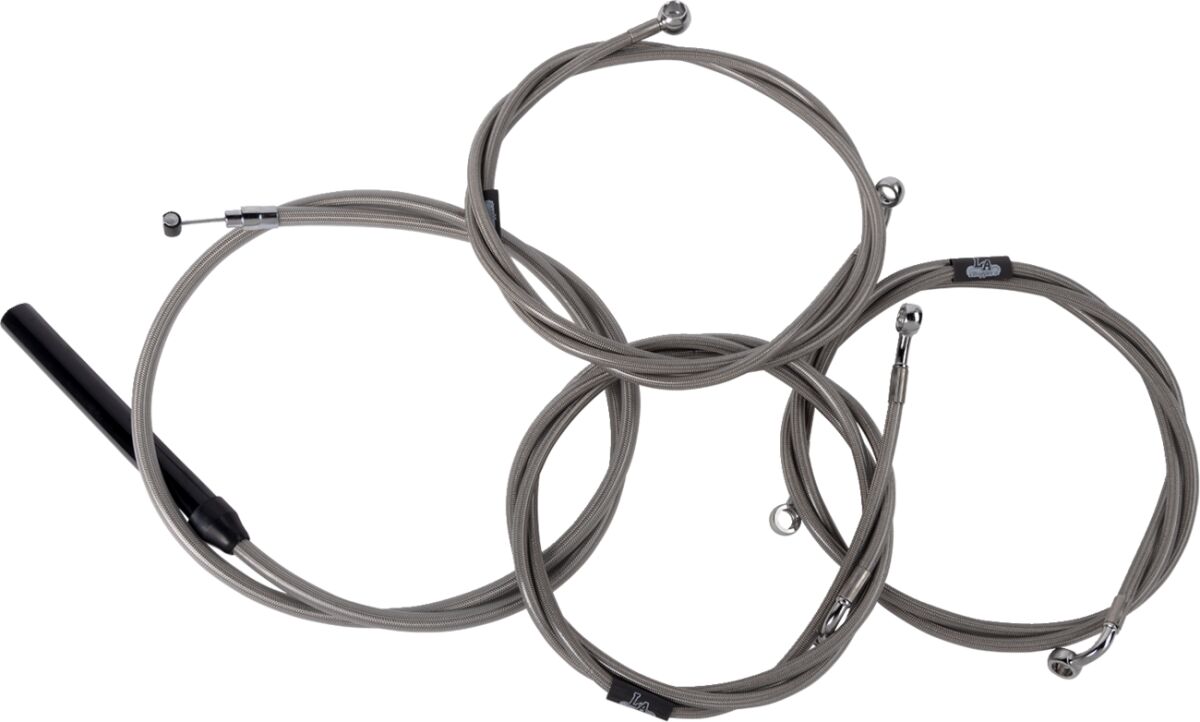 Handlebar Cable/Brake Line Kit - Complete - 15" - 17" Handlebars - Stainless