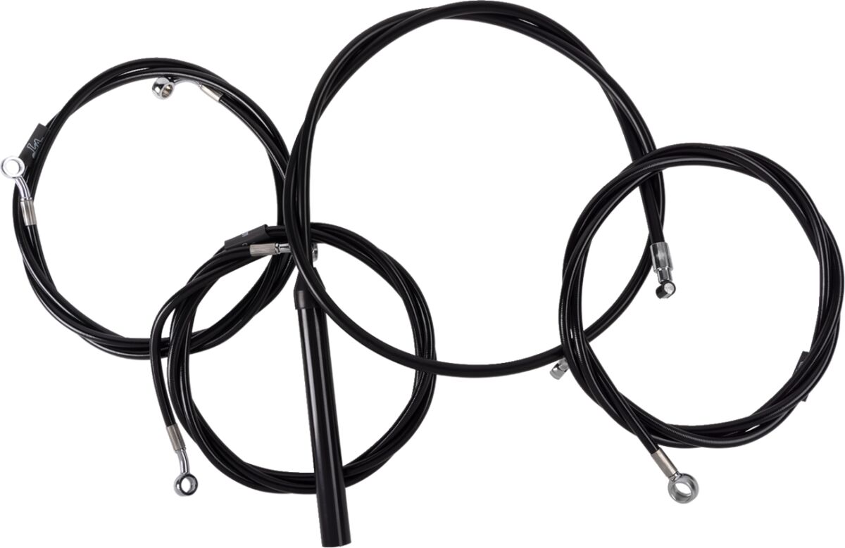 Handlebar Cable/Brake Line Kit - Complete - 15" - 17" Handlebars - Black Vinyl
