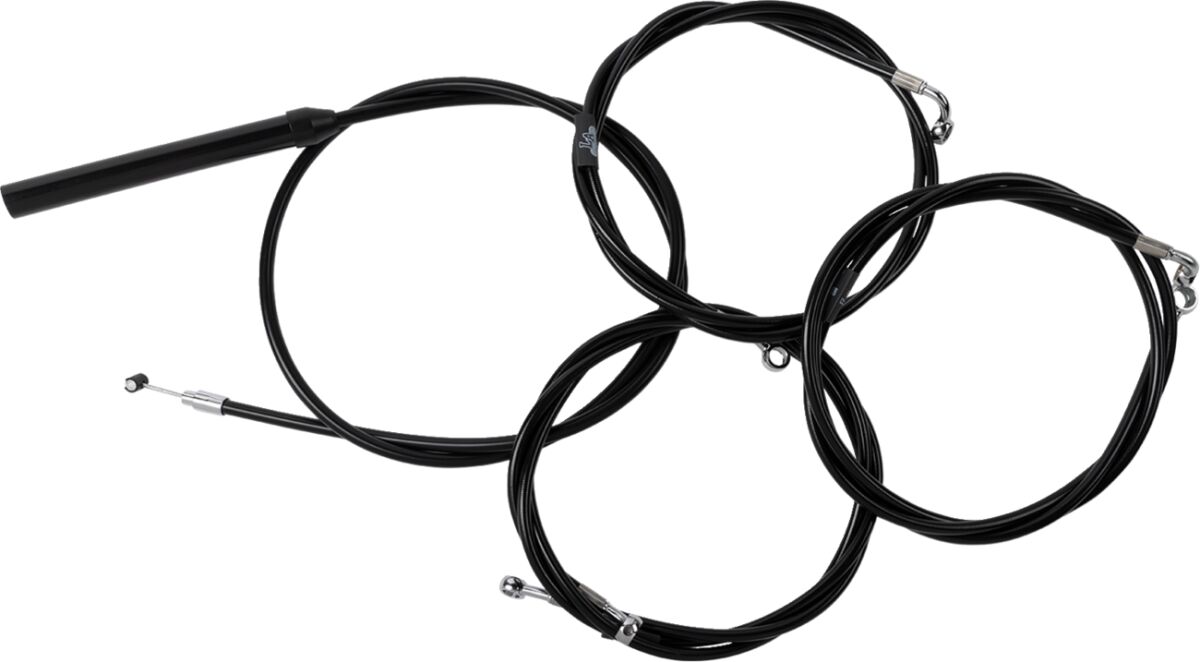 Handlebar Cable/Brake Line Kit - Complete - 18" - 20" Handlebars - Black Vinyl
