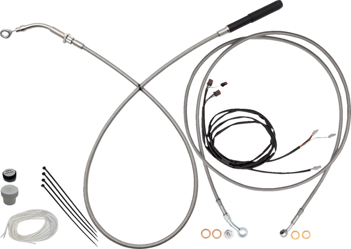 EZ Install Upper Clutch Cable - 16" Handlebars - Braided Stainless Steel