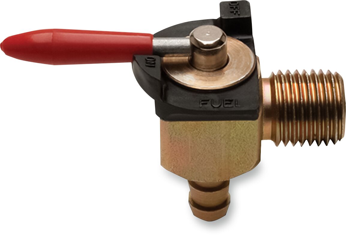MOTION PRO FUEL VALVE 1/4" NPT X 1/4" BARB 90 DEGREE