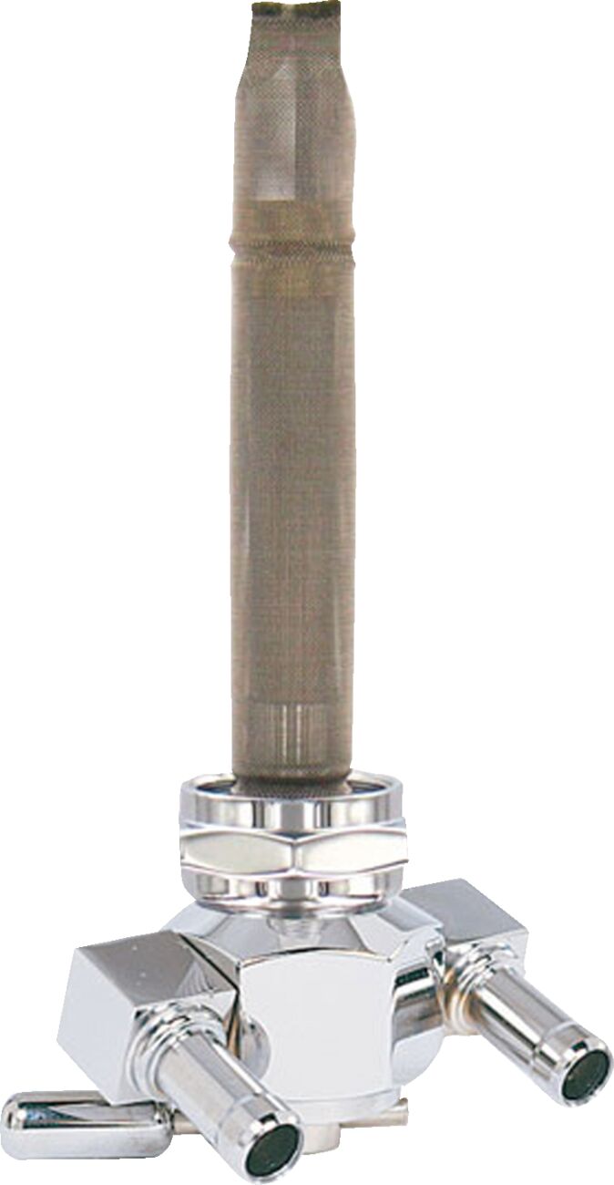 Fuel Valve - 22 mm - Hex - 90° - Chrome