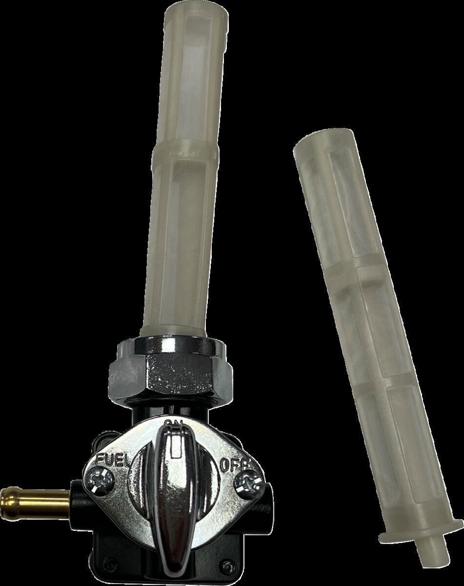 PETCOCK VAC LEFT OUTLET BLK