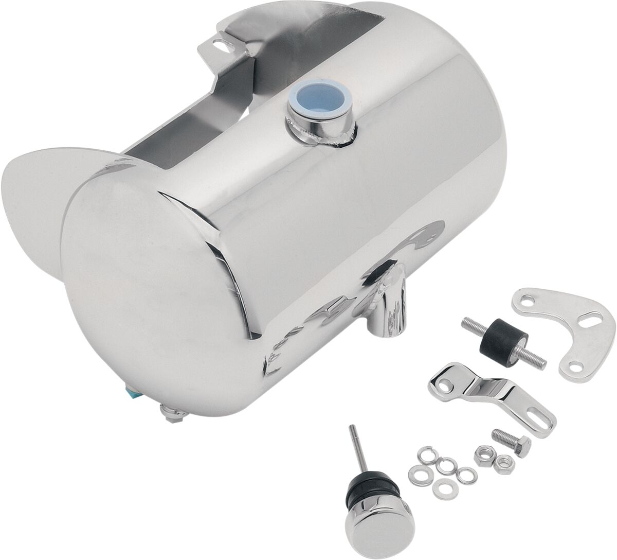 ROUND OIL TANK DOMED W/ CENTER FILL CHROME