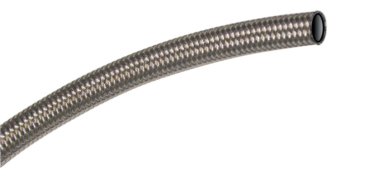 FUEL/OIL HOSE AN-06 TEFLON/STAINLESS-STEEL SILVER INNER-Ø: 0,323"(8,2mm) 4M