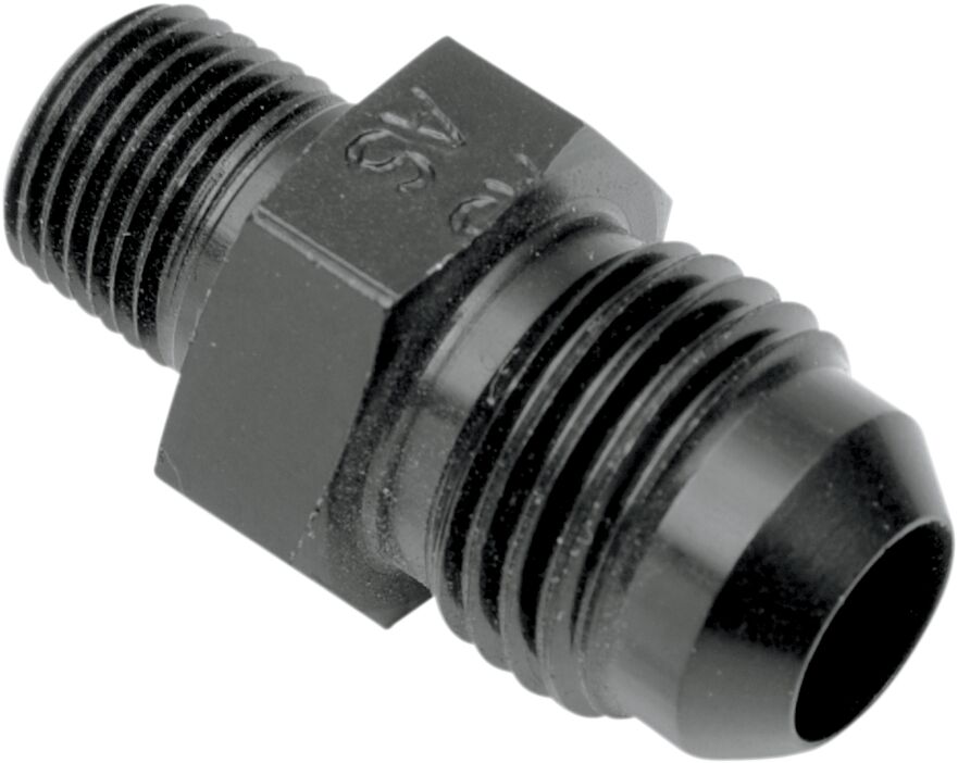 ADAPTER ALUMINUM STRAIGHT JIC/NPT -6 -1/4 BLACK