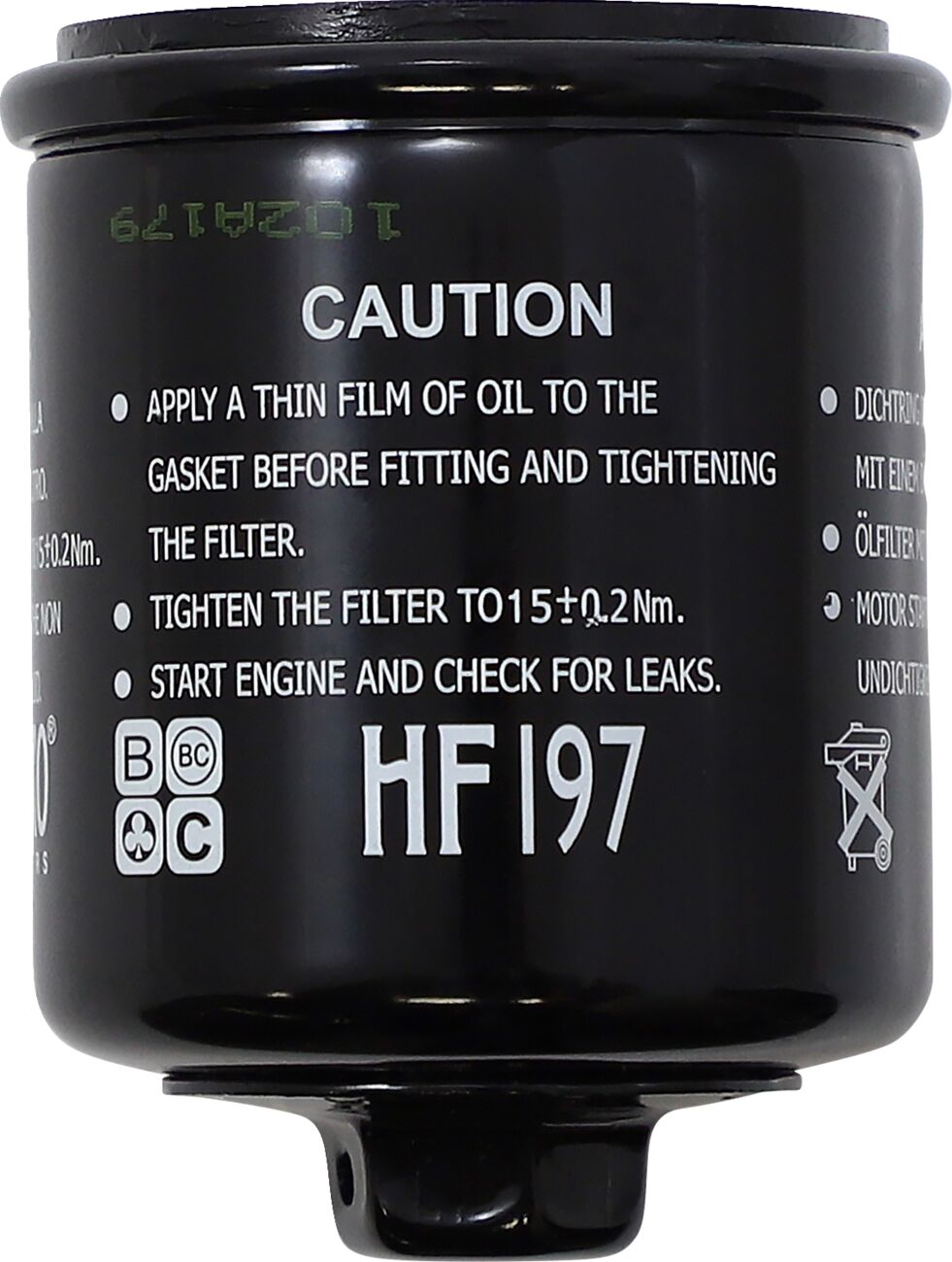 OIL FILTER SPIN-ON WITH NUT PAPER GLOSSY BLACK