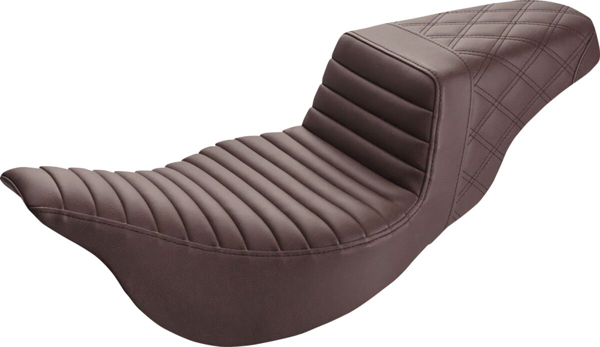 Step Up Seat - Tuck and Roll/Lattice Stitched - Brown -  FLH