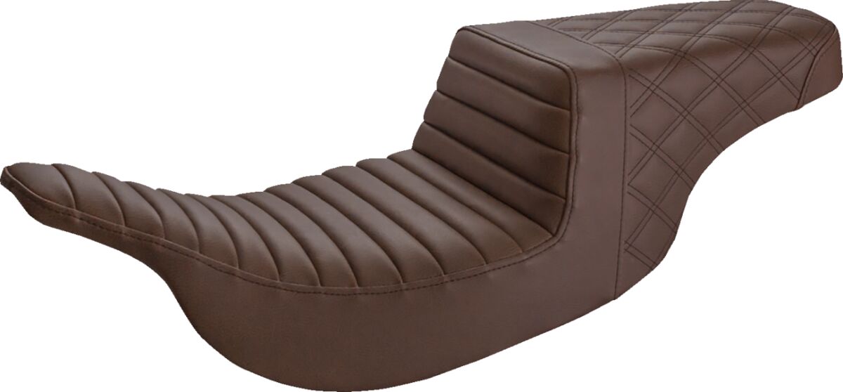 Step Up Seat - Tuck and Roll/Lattice Stitched - Brown