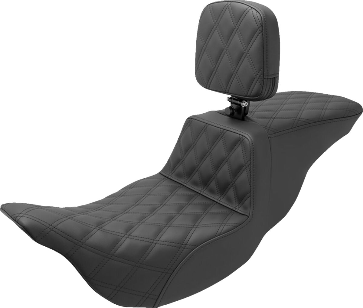 Tour Step Up Seat - Rider Backrest - Full Lattice Stitch - FL '08-'22