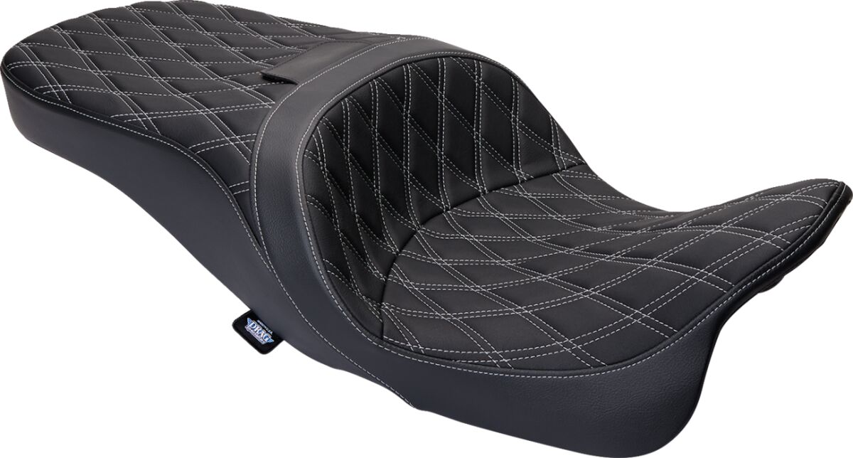 Seat Freedom Vinyl Double Diamond Silver Stitch FLH 2009-23
