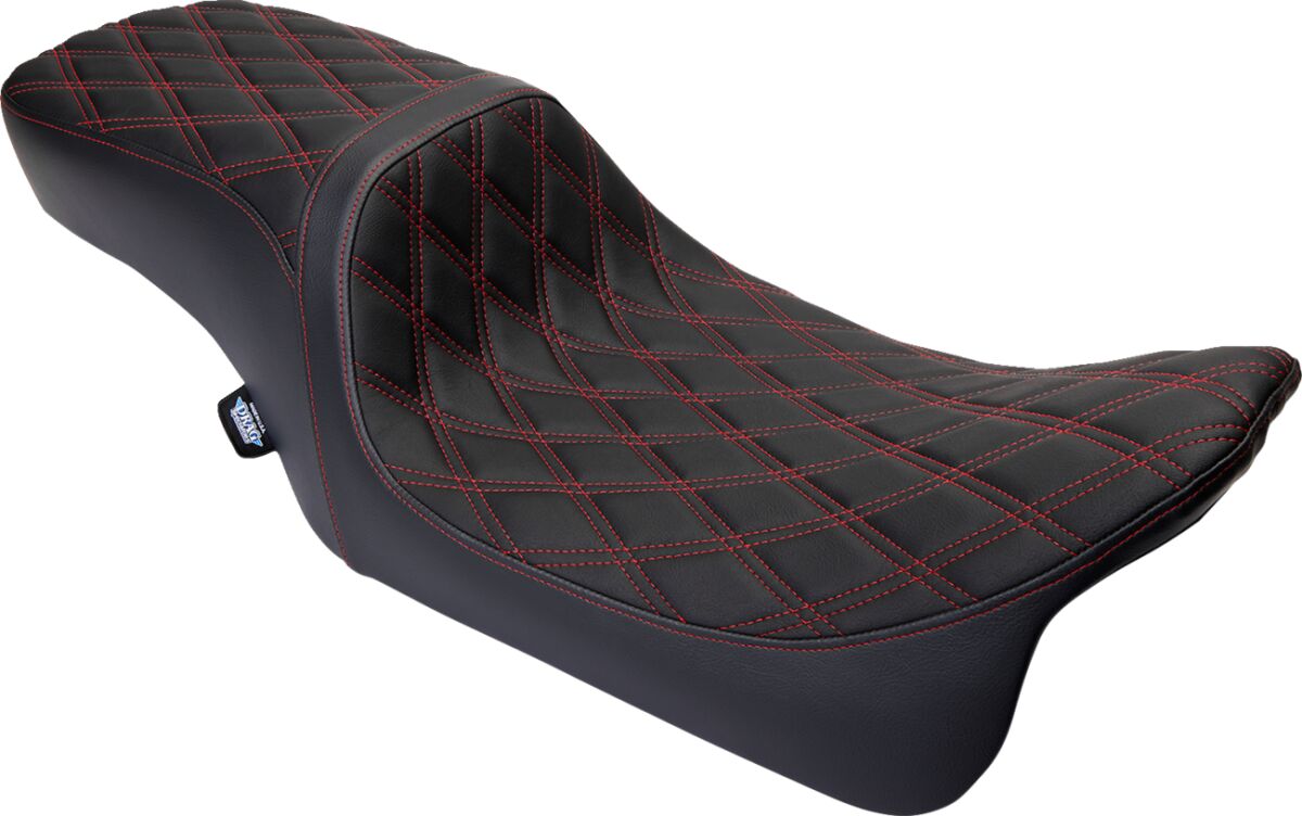 Seat Predator 2-Up Vinyl Dbl Diamond Red Stitch FLH 2008-23