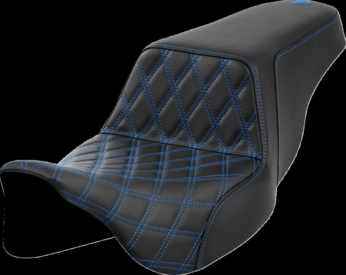 Step-Up Seat - Front Lattice Stitch - Blue Stitch