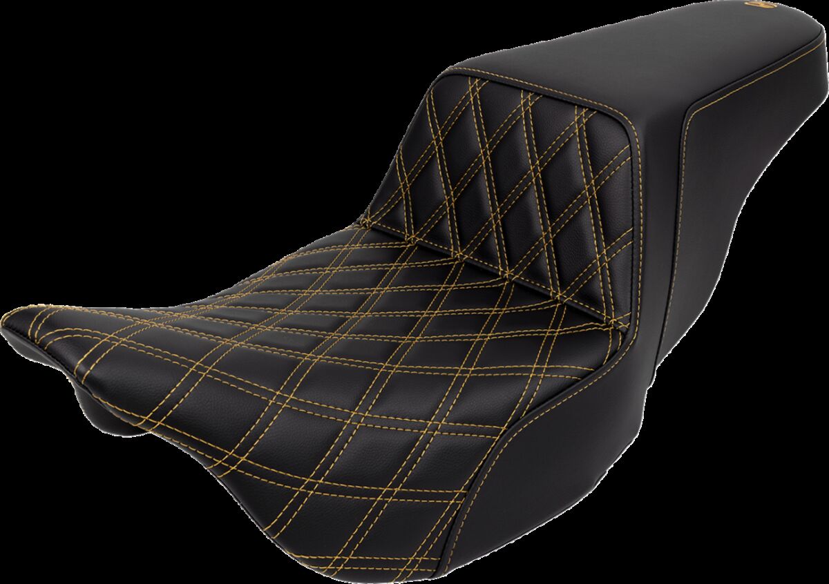 Step-Up Seat - Front Lattice Stitch - Gold Stitch