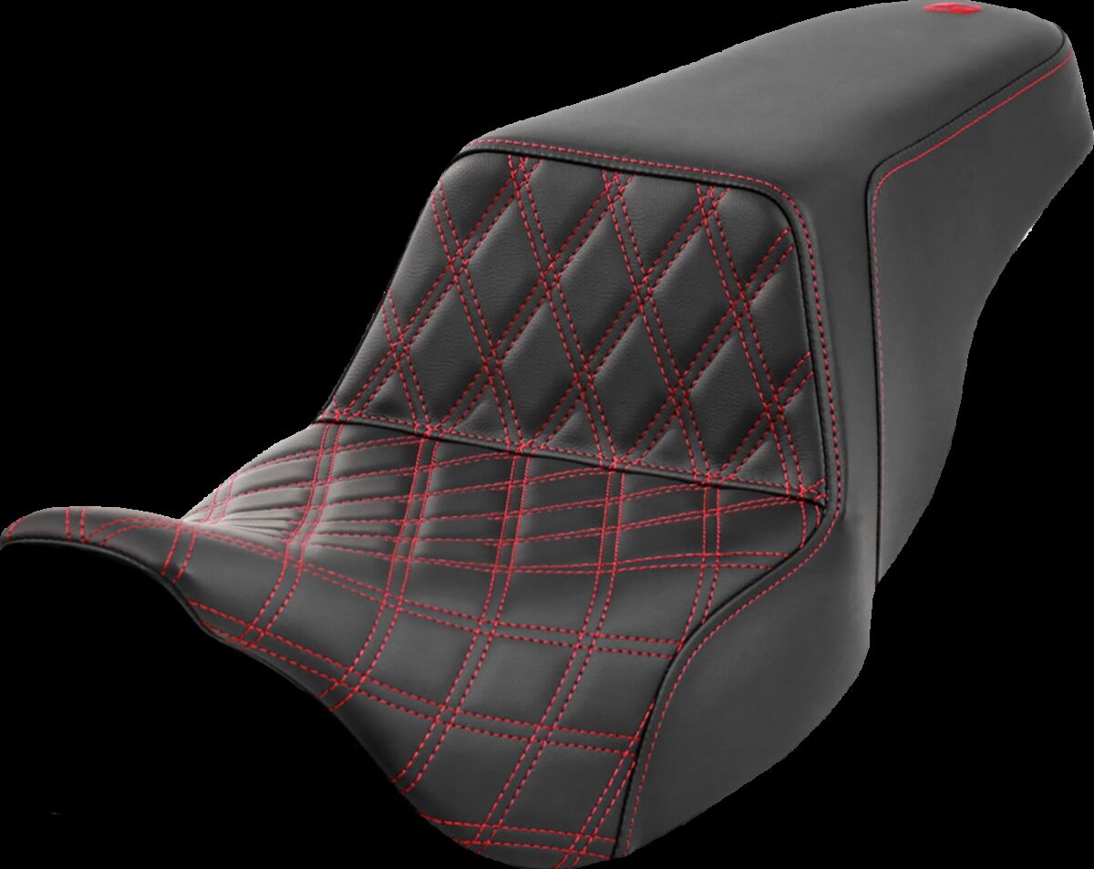 Step-Up Seat - Front Lattice Stitch - Red Stitch