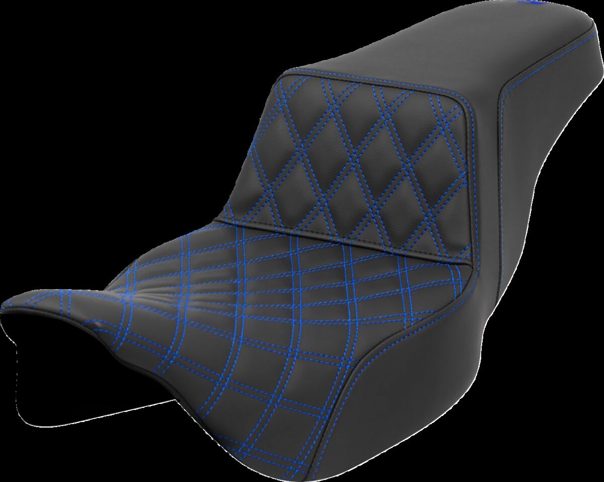 Step-Up Seat - Front Lattice Stitch - Blue Stitch - Extended Reach