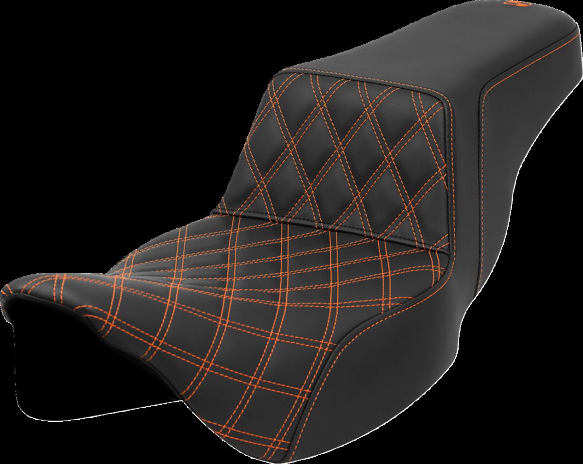 Step-Up Seat - Front Lattice Stitch - Orange Stitch - Extended Reach