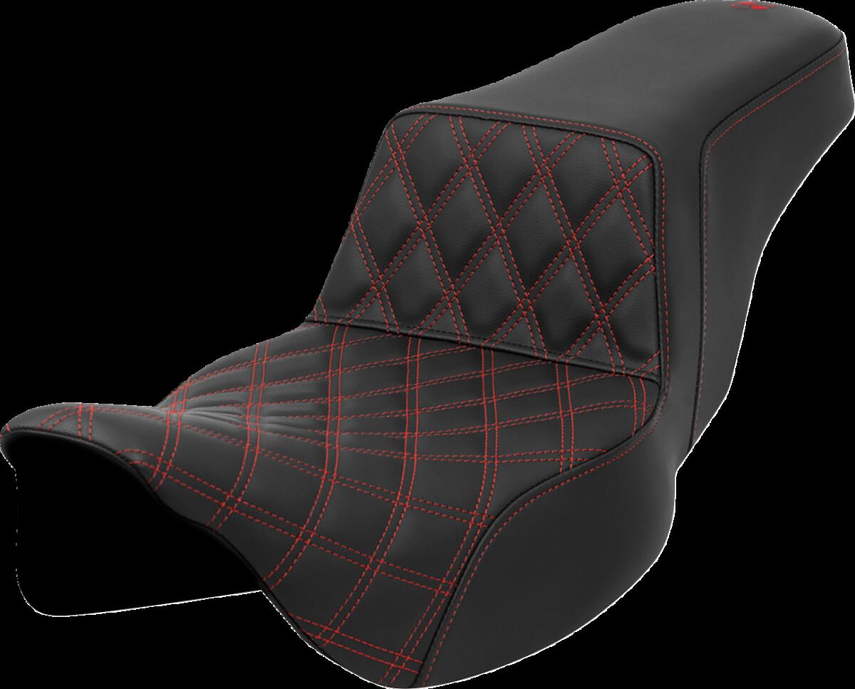 Step-Up Seat - Front Lattice Stitch - Red Stitch - Extended Reach