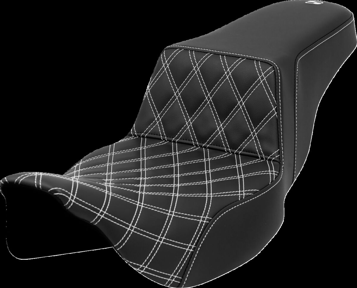 Step-Up Seat - Front Lattice Stitch - White Stitch - Extended Reach