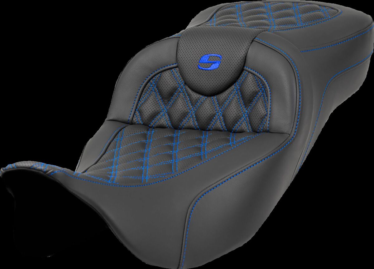 Roadsofa™ Seat - Lattice Stitch - Blue Stitch - Extended Reach