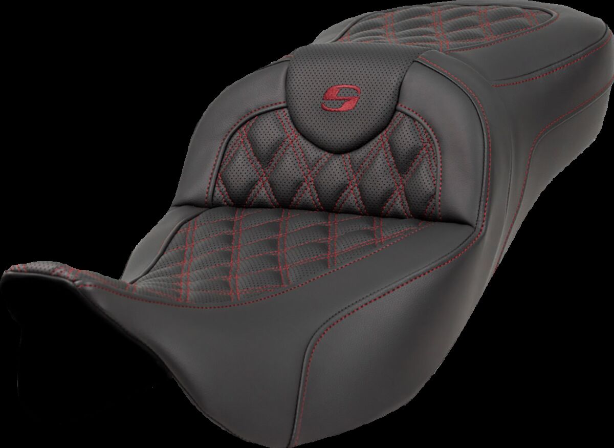 Roadsofa™ Seat - Lattice Stitch - Burgundy Stitch - Extended Reach